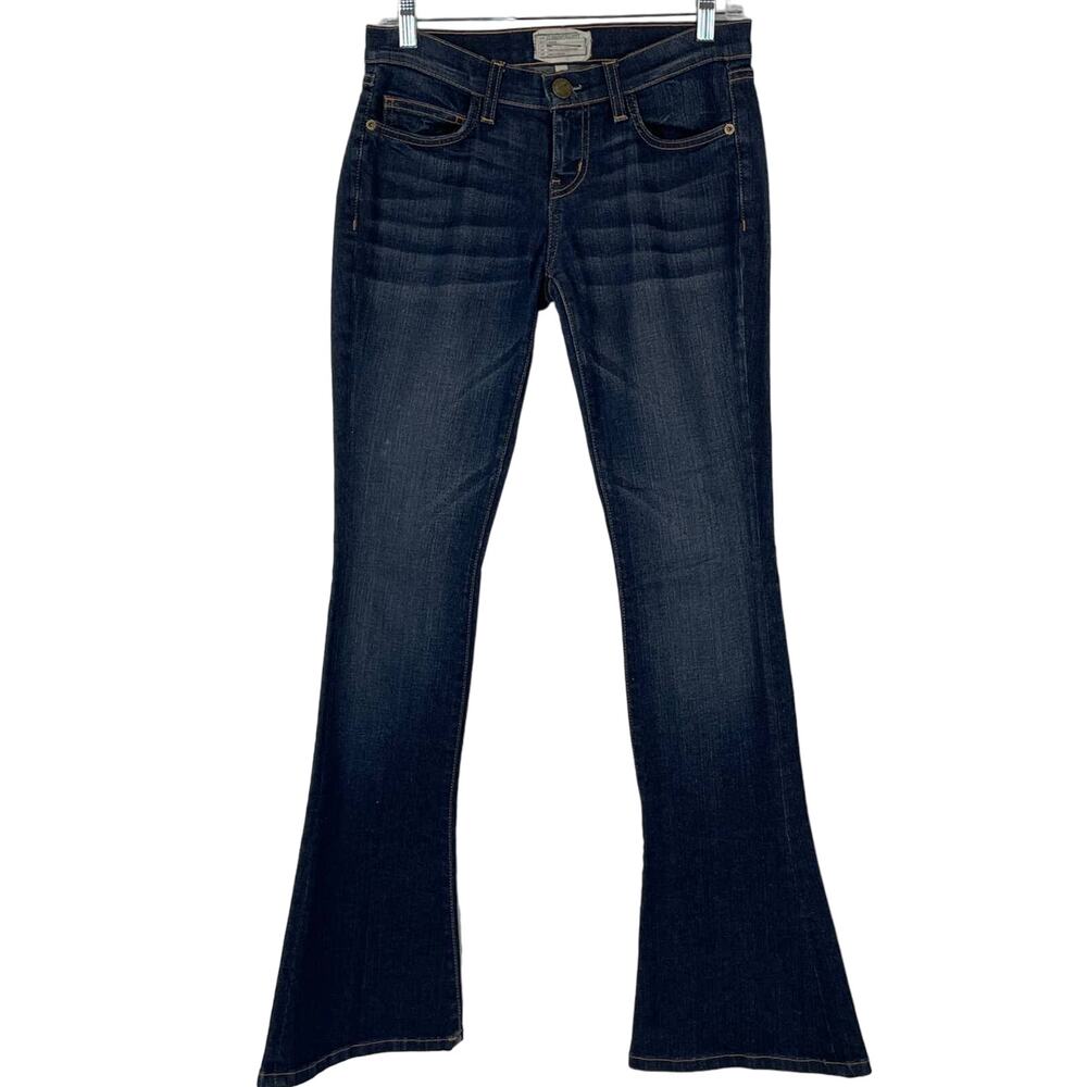 Current Elliott Medium Wash The Frontman Flare Whiskering Jeans 0/26
